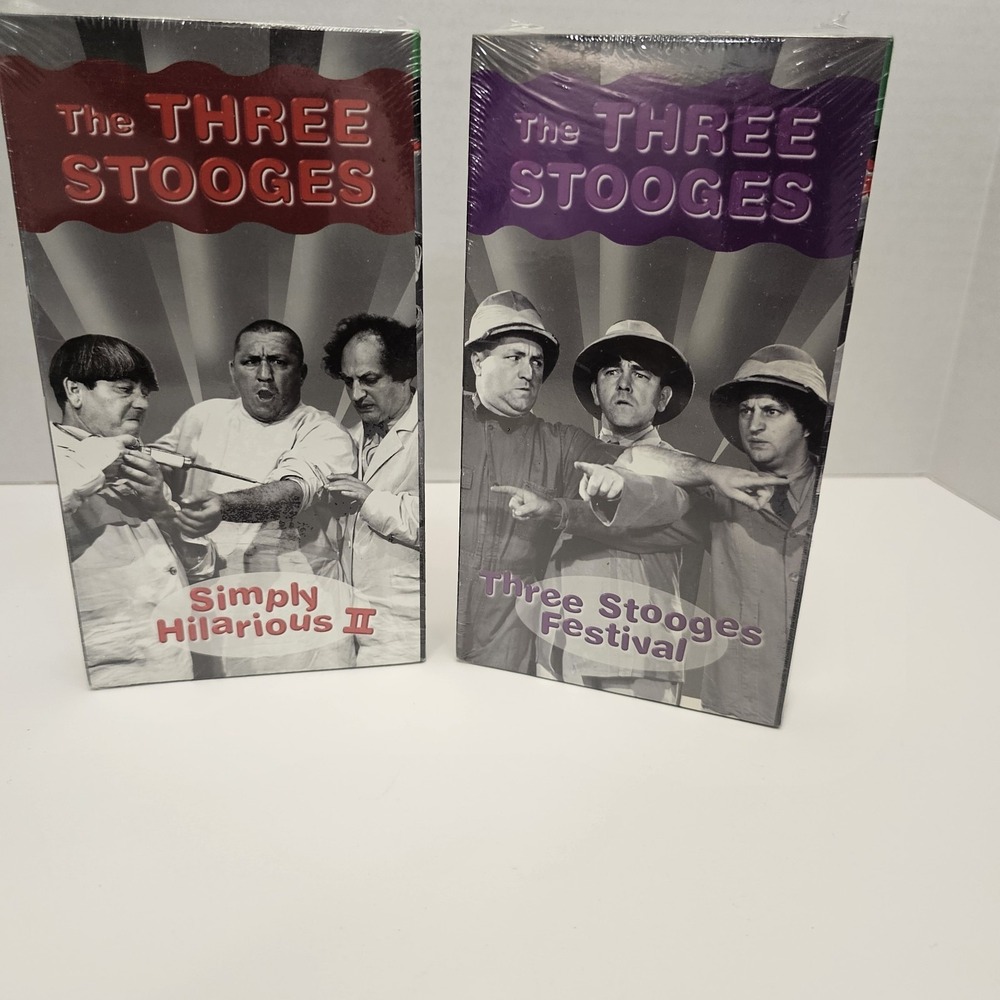 Three Stooges VHS Lot Simply Hilarious II and Three Stooges Festival‎ Sealed
